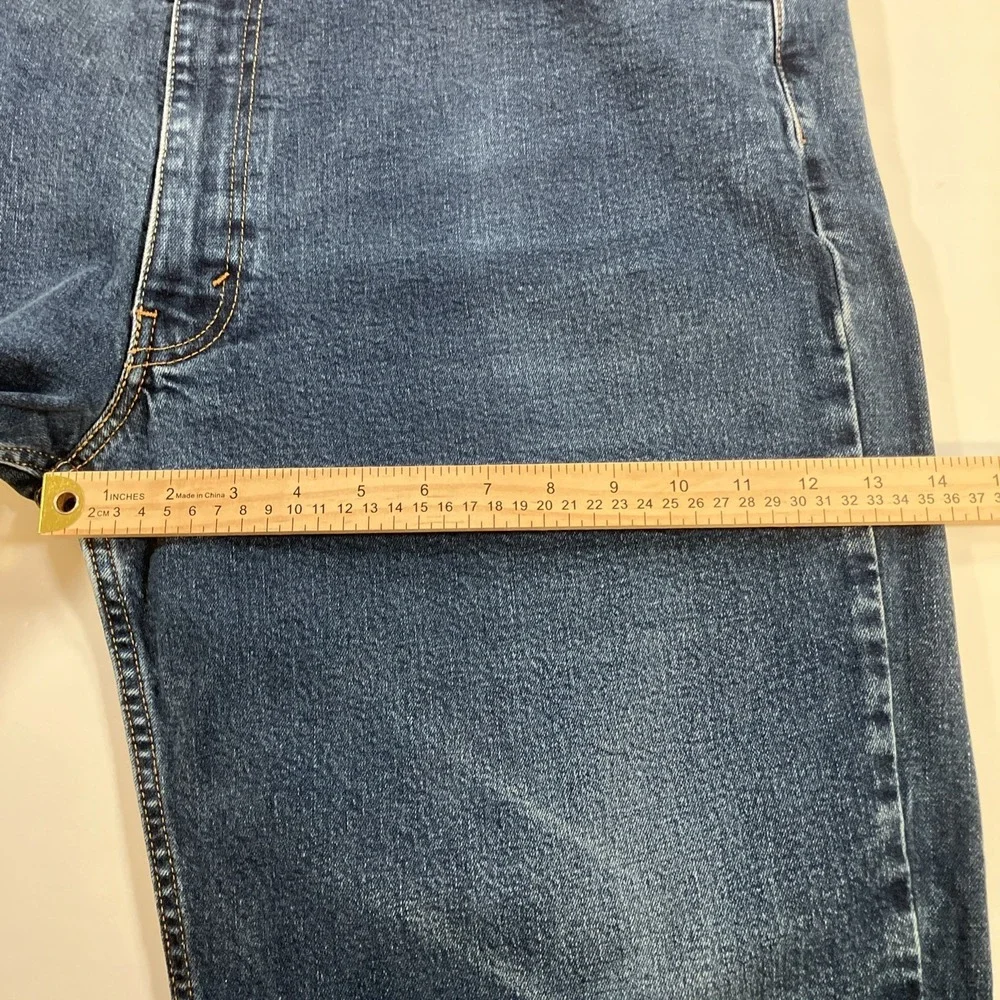 Levi's 550 Relaxed‎ Fit Jeans Mens 46x30 Dark Wash Blue Tapered Stretch Denim